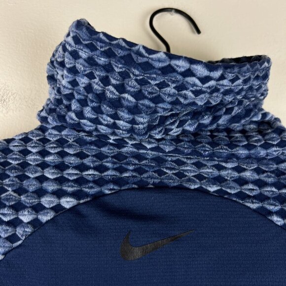 NWT Nike Pro HyperWarm Navy Brushed Long Sleeve Turtleneck Top - Picture 8 of 8